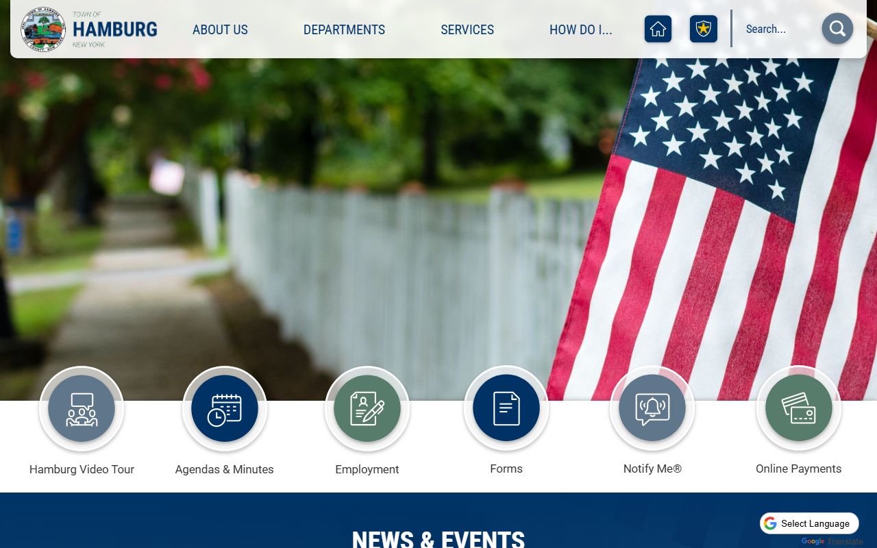 Hamburg town portal for property tax records