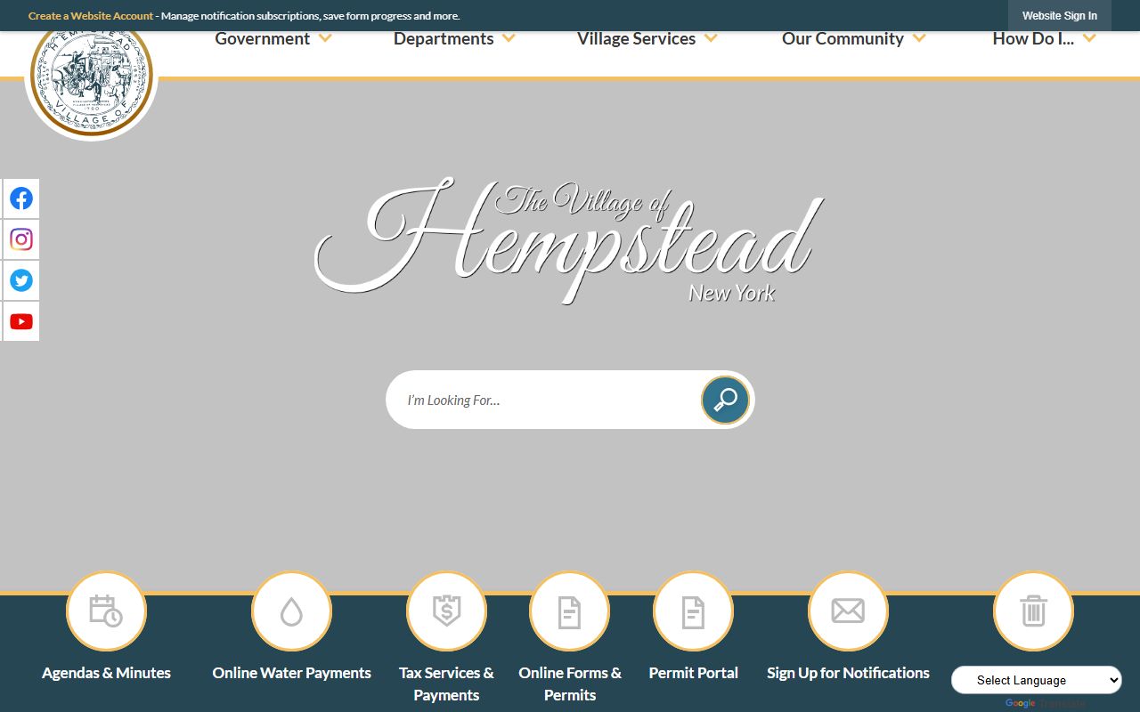 Hempstead Village portal for property tax records