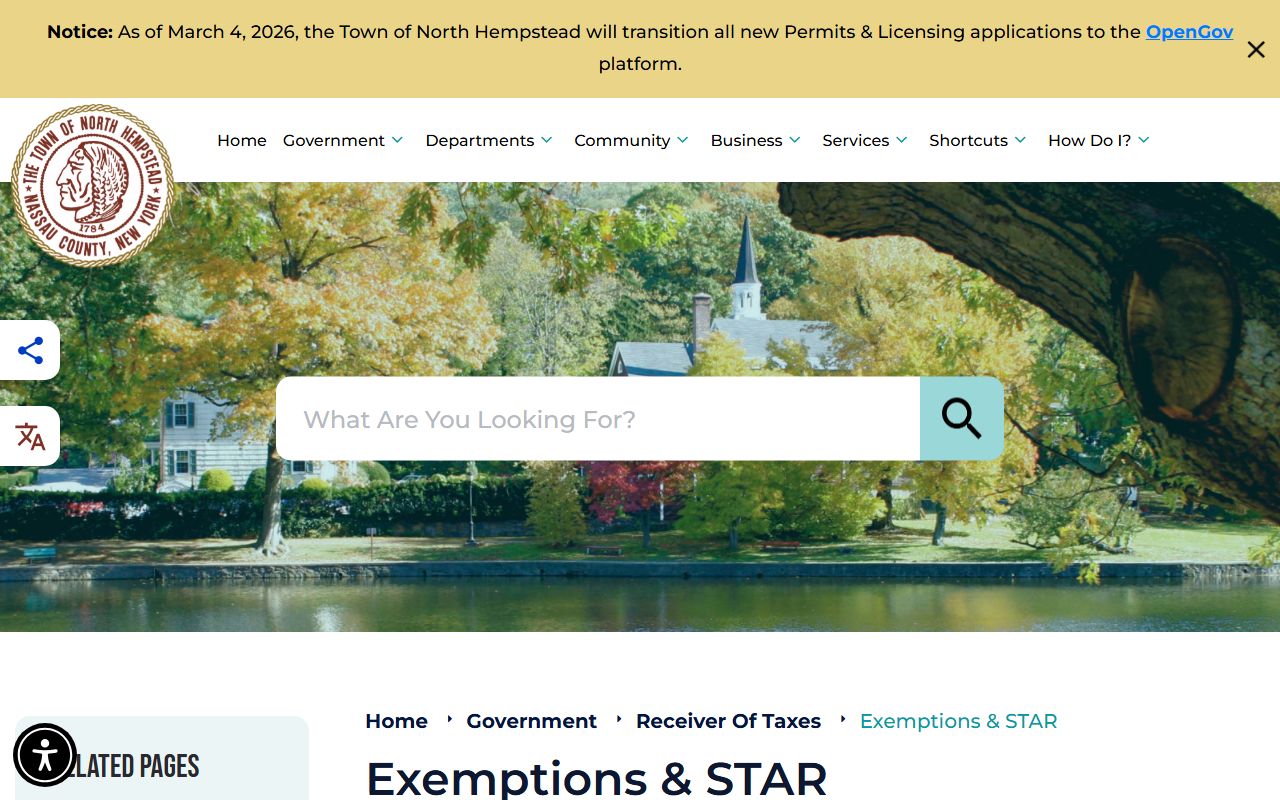 North Hempstead property tax records exemptions and STAR information