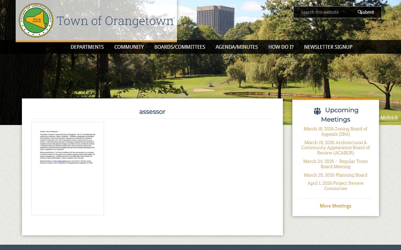 Orangetown Assessor office property tax records
