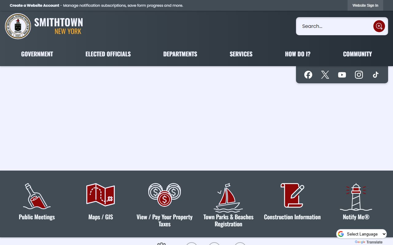 Town of Smithtown property tax records portal