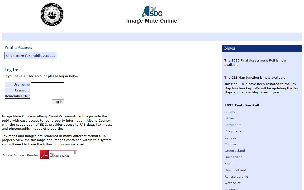Albany County Image Mate Online property tax records search