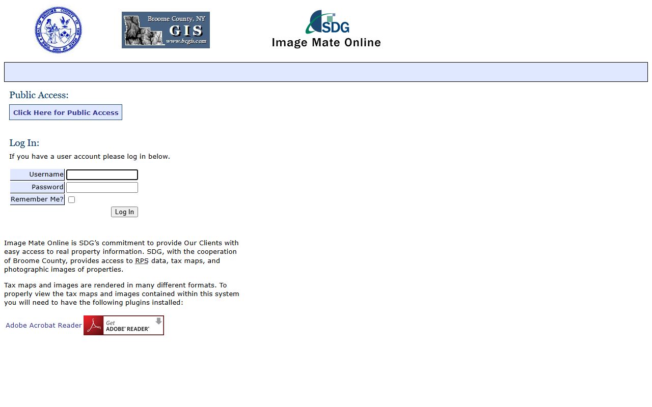 Broome County Image Mate Online property tax records search