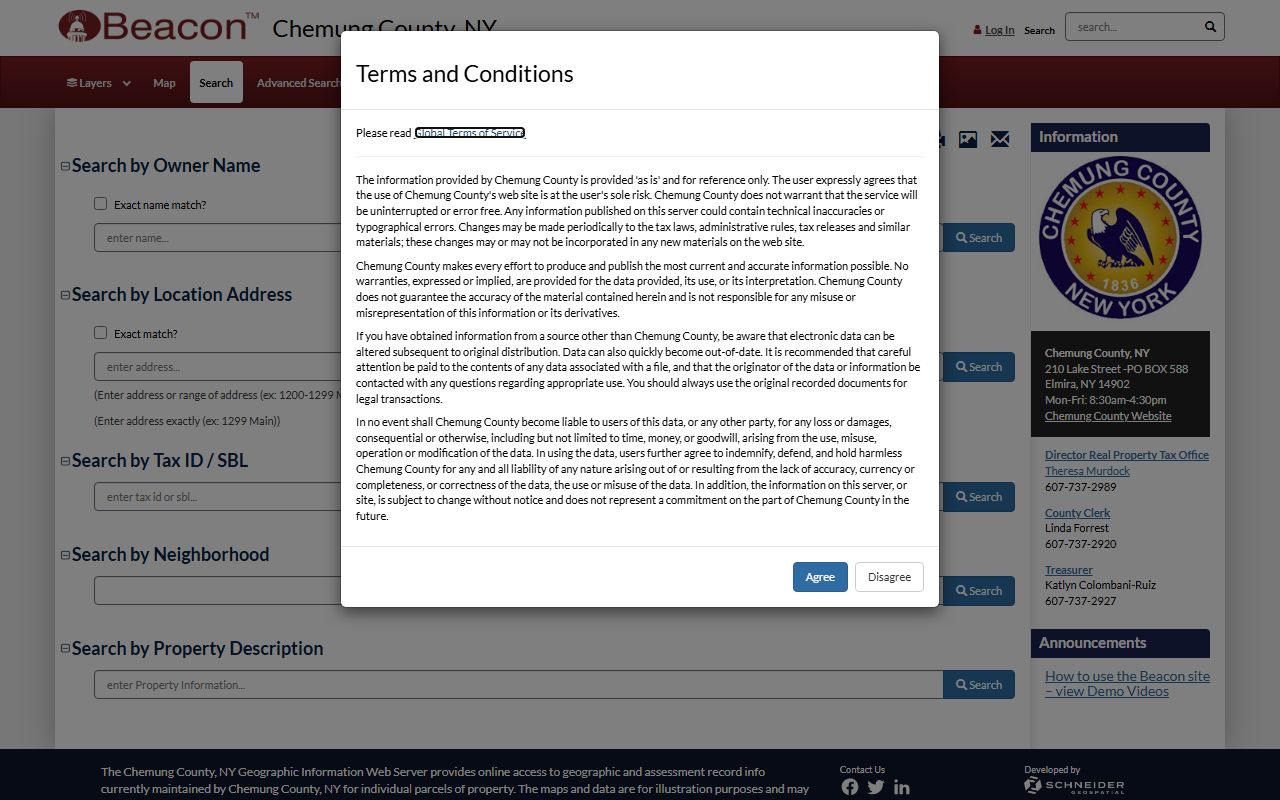 Chemung County Image Mate Online property tax records search