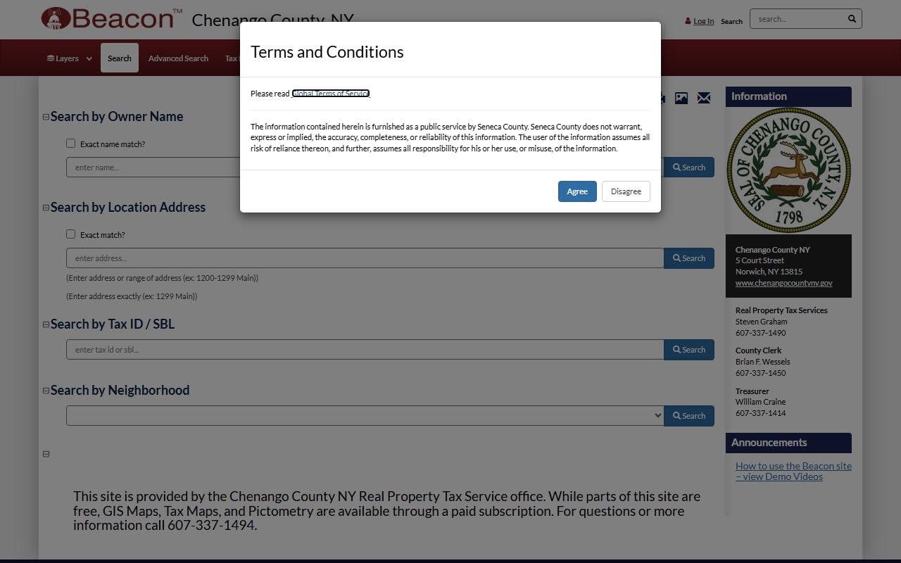 Chenango County Image Mate Online property tax records search