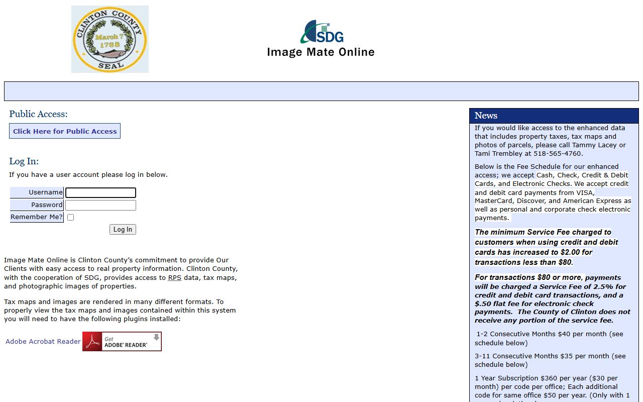 Clinton County Image Mate Online property tax records search