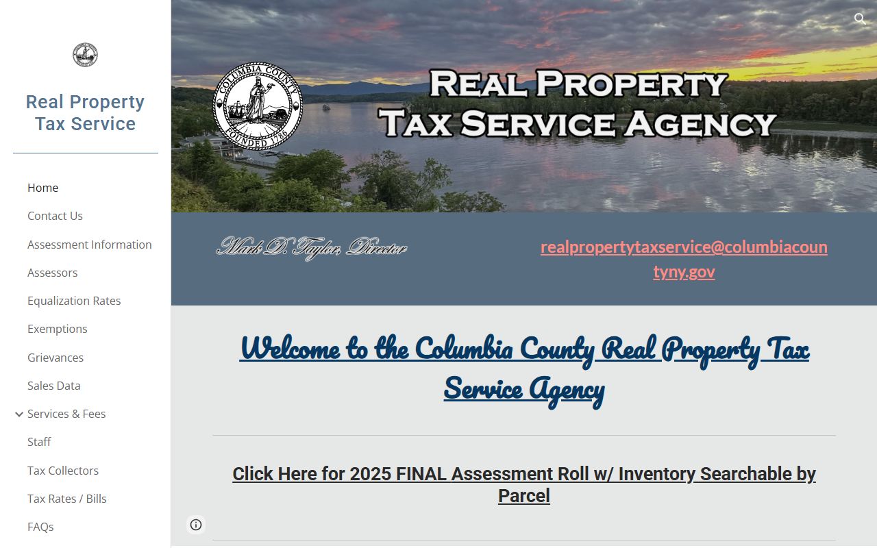 Columbia County Real Property Tax Department property tax records