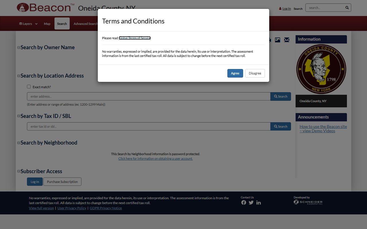 Oneida County Image Mate Online property tax records search