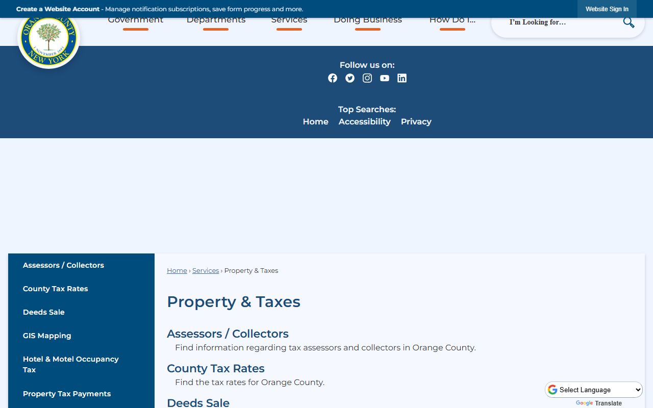 Orange County property taxes portal property tax records