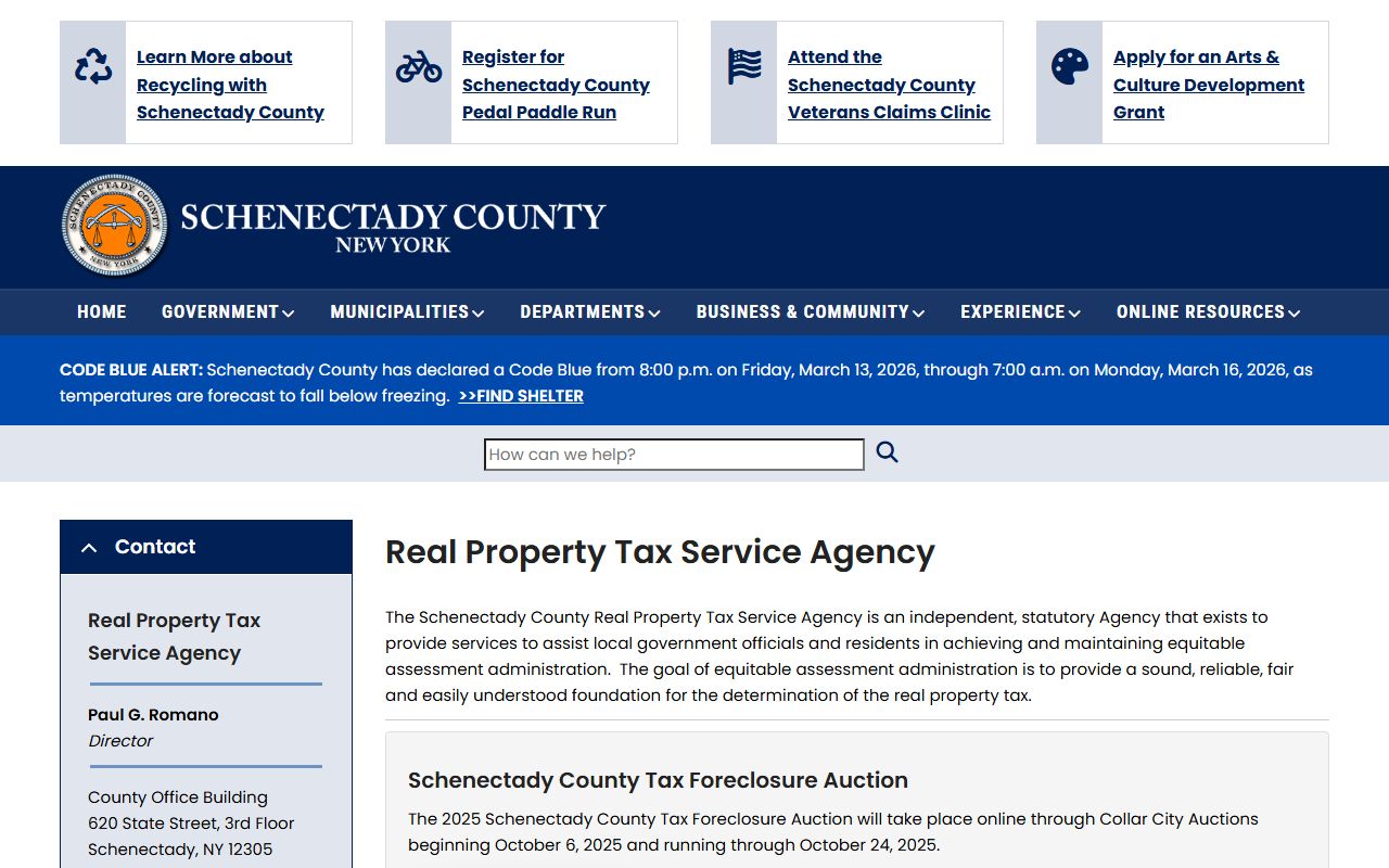 Schenectady County Real Property Tax Service property tax records