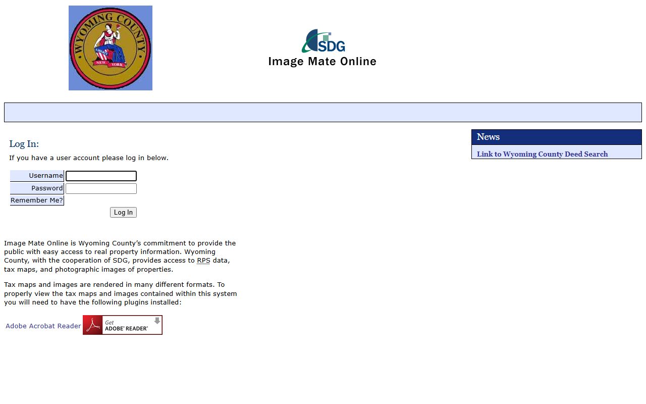 Wyoming County Image Mate Online for property tax records